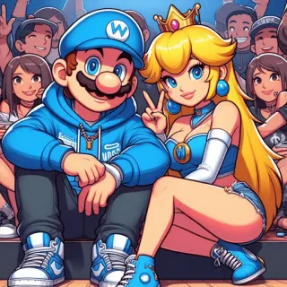 ✌️ Mario, Princess Peach 马里奥, 桃花公主, 电子游戏, 角色, 卡通, 贴纸 telegram sticker