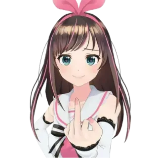 🖕 garota anime, dedo do meio, gesto ofensivo, personagem de desenho animado, garota, anime telegram sticker
