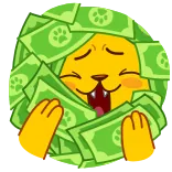 🤑 돈, 고양이, 부, 현금, 만화, 탐욕 telegram sticker