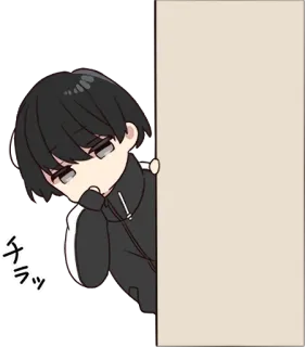👣 チラッ 애니메이션, 빼꼼, 치비, 캐릭터, 귀여운 telegram sticker