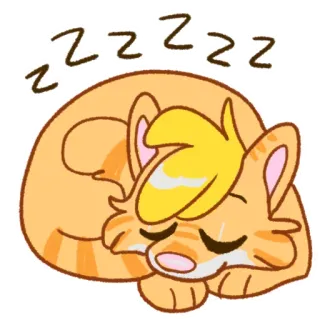 💤 zzzzz chat, dormir, animal, dessin animé, mignon, détendu telegram sticker