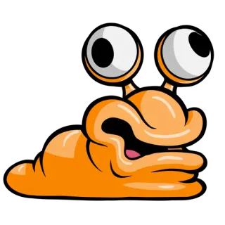 👀 desenho animado, criatura, olhos, monstro, laranja whatsapp sticker