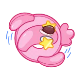 🤩 cartone animato, adesivo, rosa, stella, carino, personaggio telegram sticker
