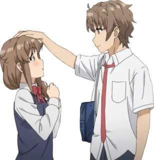 🙂 Anime, Romantik, Paar, Schuluniform, Zuneigung telegram sticker
