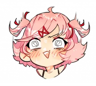 💕 Natsuki Doki Doki Literature Club! Anime, Słodkie, Naklejka, Natsuki, Doki Doki Literature Club!, Manga telegram sticker