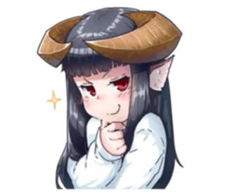 😏 ragazza anime, diavolo, corna, carina, fantasia telegram sticker