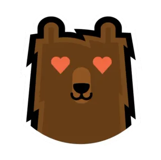 😍 ours, amour, cœur, animal, dessin animé whatsapp sticker