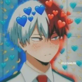 🖤 Shoto Todoroki My Hero Academia Anime, Shoto Todoroki, My Hero Academia, Coeurs, Mignon, Fanart telegram sticker