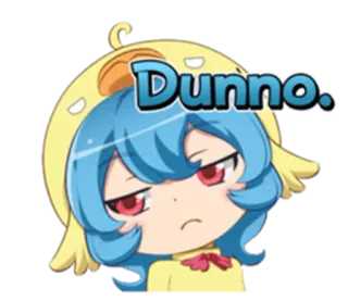 😒 Dunno. anime, cartoon, dunno, expression, character, blue hair telegram sticker