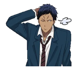 😒 Daiki Aomine Kuroko's Basketball Anime, Baloncesto, Aomine, Personaje, Enojado telegram sticker