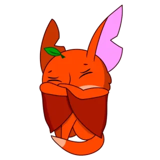 😥 pomarańczowy, kreskówka, zwierzę, słodki, naklejka telegram sticker