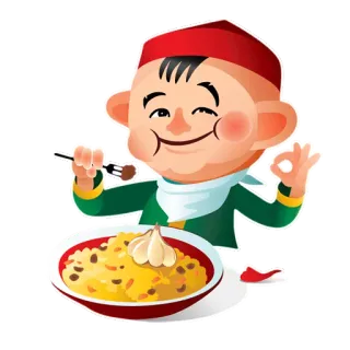 🥄 음식, 먹기, 만화, 필라프, 밥, 마늘 whatsapp sticker