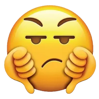 👎 Эмодзи, Палец вниз, Дизлайк, Неодобрение, Отрицательный, Реакция whatsapp sticker