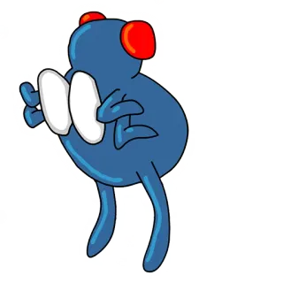 😝 cartoon, character, blue, red, animated, funny telegram sticker