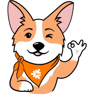 👌 corgi, cane, cartone animato, adesivo, fiocco di neve, simbolo ok telegram sticker