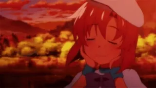 🙃 Anime, Mädchen, Landschaft, Sonnenuntergang, Cartoon, rote Haare whatsapp sticker