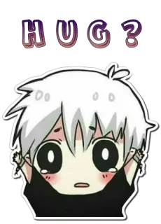 😢 Hug? anime, hug, sad, cute telegram sticker