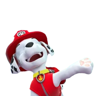 😄 Marshall Paw Patrol anjing, anak anjing, pemadam kebakaran, kartun, animasi, Nickelodeon, Paw Patrol telegram sticker