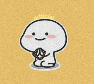 ⛅ artificial cute, kawaii, cartoon, character, artificial telegram sticker