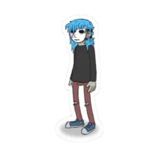 🎸 Sally Face Sally Face, Spiel, Horror, blaue Haare, Maske, Cartoon telegram sticker