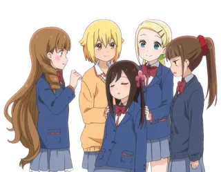👩‍👩‍👧‍👧 Anime, Studentesse, Amici, Carino telegram sticker