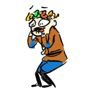 😰 cartoon, character, illustration, drawing telegram sticker