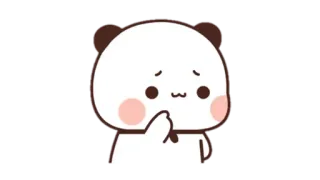 🍩 panda, cute, thinking, bear, kawaii, cartoon telegram sticker