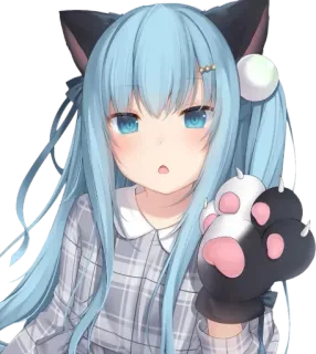 ✋ Anime, Nekomimi, Dễ thương, Manga, Kemonomimi telegram sticker
