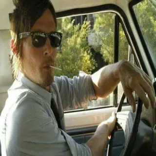 😱 Dean Winchester Supernatural Dean Winchester, Supernatural, driving, sunglasses, car, Jensen Ackles, cool telegram sticker