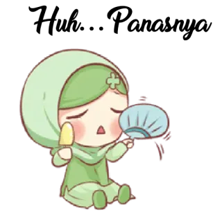 😨 Cartoon, Mädchen, Hijab, Anime, Kawaii, Muslim, Islam telegram sticker