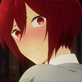 📚 anime, red hair, blush, embarrassed, male, manga telegram sticker