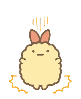 🍐 животное, милый, еда, темпура, креветка, персонаж whatsapp sticker