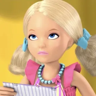 😠 Chelsea Roberts Cartoon, Mädchen, blond, Puppe, Chelsea Roberts telegram sticker