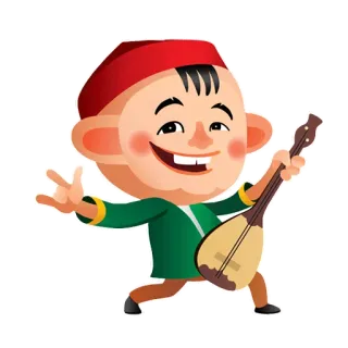 🎸 소년, 만화, 음악, 악기, 미소, 춤 whatsapp sticker