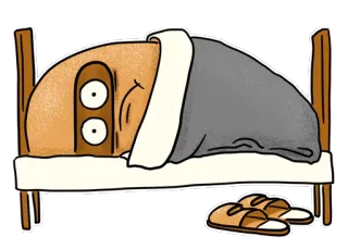 😬 slaperig, bed, aardappel, cartoon, ontspannen, nacht, lui telegram sticker