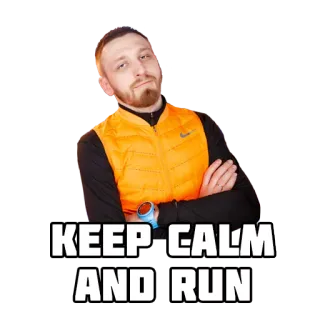 🏃 KEEP CALM
AND RUN mantenha a calma, correr, corrida, exercício, fitness, motivação telegram sticker