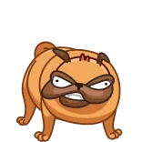 🤬 퍼그, 개, 화난, 만화, 동물, 애완동물 telegram sticker