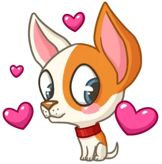 ❤ Hund, Welpe, Cartoon, süß, Herzen, Liebe, Tier telegram sticker