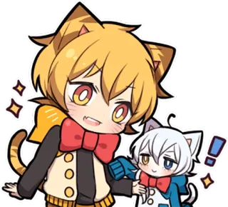 🎀 고양이, 애니메이션, 카와이, 귀여운, 캐릭터, 사랑스러운, 만화, 일러스트 telegram sticker