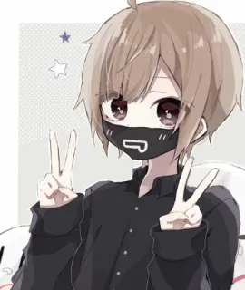 🎐 anime, boy, cute, kawaii, cartoon, mask telegram sticker