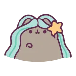 ⭐️ Pusheen cat, cartoon, cute, mermaid, animal, kawaii, ocean, fantasy telegram sticker
