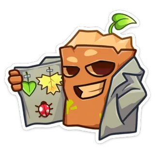 😏 personagem, ilustração, planta, arte digital telegram sticker