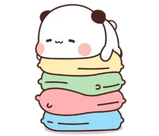 🍼 słodki, panda, kawaii, stos, deser, kreskówka, zwierzę telegram sticker