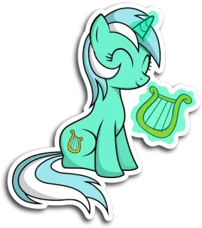 😛 Pônei, Desenho animado, Lira, Música, Fofo, Sticker telegram sticker