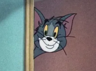 💛 Tom Cat Tom and Jerry Hoạt hình, Mèo, Lén lút, Nhìn trộm, Cười telegram sticker