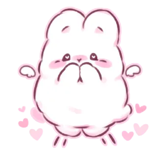 🥺 귀여운, 토끼, 카와이, 토끼, 하트, 분홍색, 동물 telegram sticker