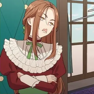 😒 woman, anime, manga, expression, disgust, cartoon, character, brunette telegram sticker