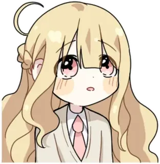 💬 动漫女孩, 可爱, 金发, Q版, 漫画, 卡哇伊, 情绪 telegram sticker
