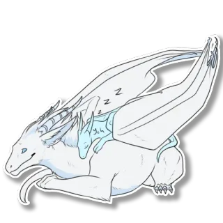 💖 z z dragão, dormindo, animal, fofo, fantasia, desenho animado, adesivo telegram sticker