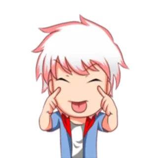 😝 anime, chibi, cartoon, cute, emoji, happy telegram sticker